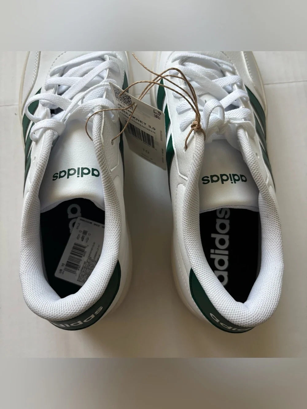 Adidas Breaknet 3.0 White Green Classic Sneakers Men’s Size 10 Style JR3549